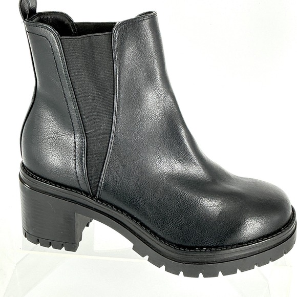 MIA Shoes - MIA‎ Size 9.5 Black Faux Leather Platform Chelsea Boots NEW ADEA $60
